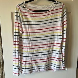 Banana Republic Rainbow Stripe Boatneck Tee